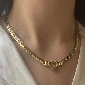 18k Gold Stainless Steel Heart Braided Chain Necklace